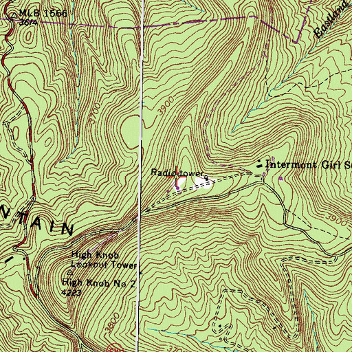 Topographic Map of WSBN-TV (Norton), VA