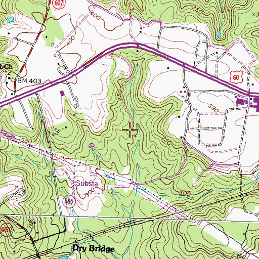 Topographic Map of WRLH-TV (Richmond), VA