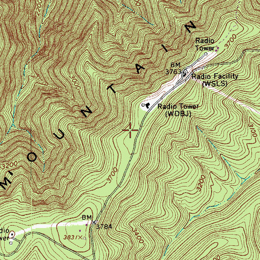 Topographic Map of WEFC-TV (Roanoke), VA