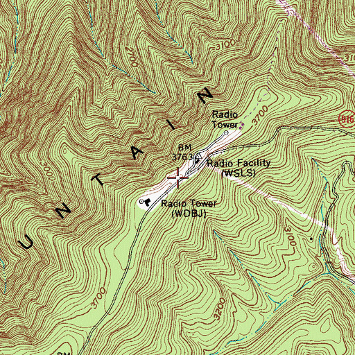 Topographic Map of WVFT-TV (Roanoke), VA