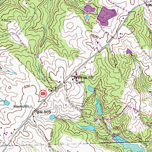 Topographic Map of John Randolph High School (historical), VA
