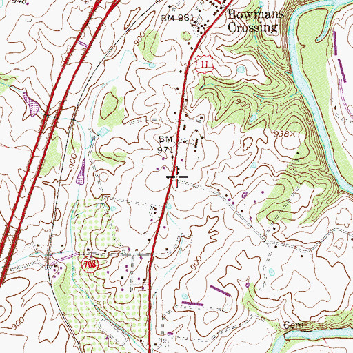 Topographic Map of Red Banks (historical), VA