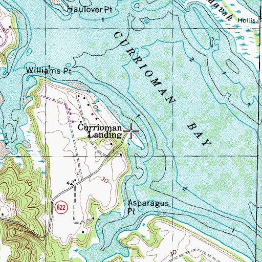 Topographic Map of Currioman Landing, VA
