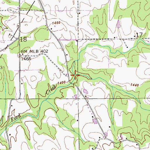 Topographic Map of Harris Creek, AL