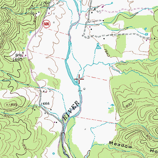 Topographic Map of Phillips Lick, VA