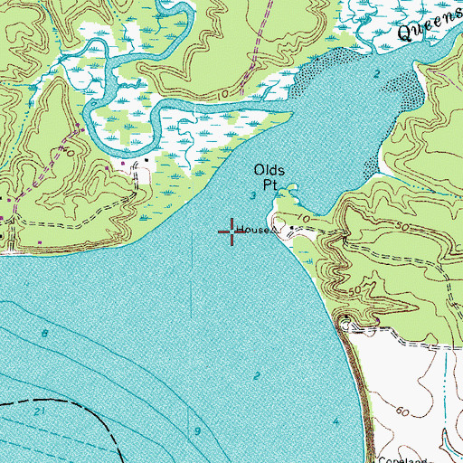 Topographic Map of Queens Creek, VA