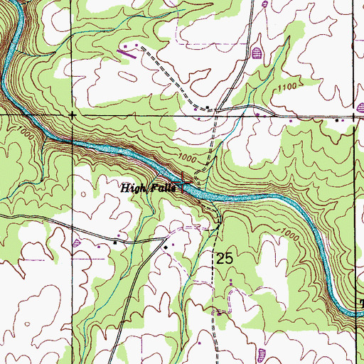 Topographic Map of High Falls, AL