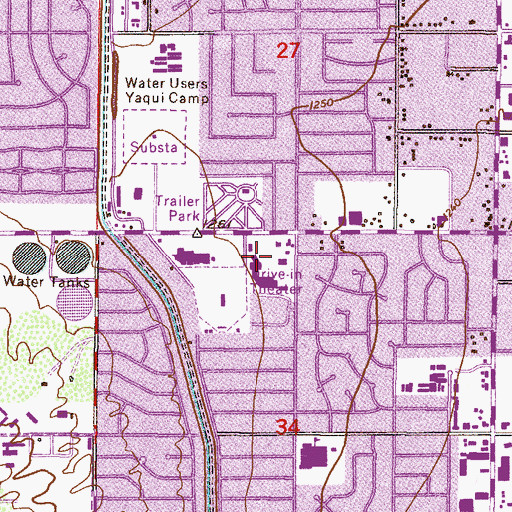 Topographic Map of Scottsdale Village Shopping Center, AZ