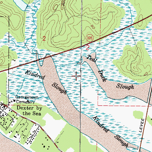 Topographic Map of Kindred Slough, WA