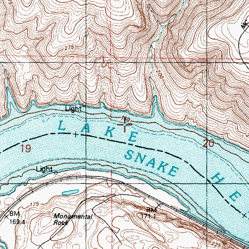 Topographic Map of Three Springs Bar, WA