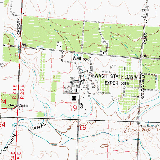Topographic Map of Washington State University Experimental Station, WA