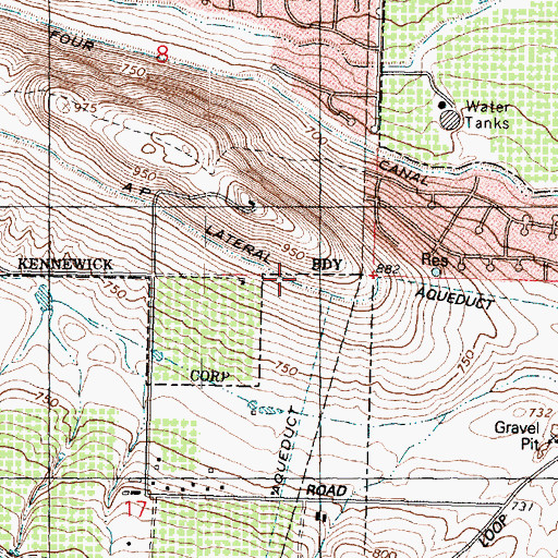 Topographic Map of A P Lateral, WA