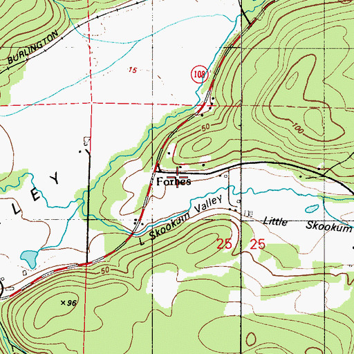Topographic Map of Aband School, WA