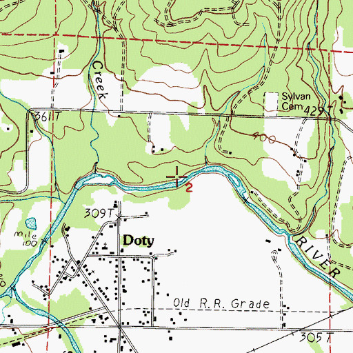 Topographic Map of Absher Creek, WA