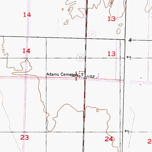 Topographic Map of American Legion Adams Cemetery, WA