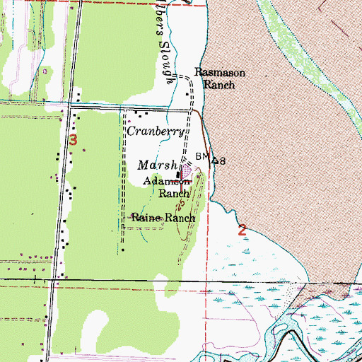Topographic Map of Adamson Ranch, WA