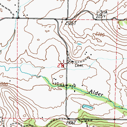 Topographic Map of Advent Church, WA
