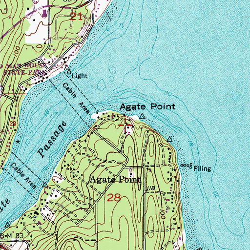 Topographic Map of Agate Point, WA