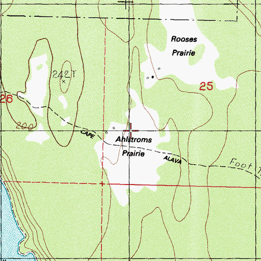 Topographic Map of Ahlstroms Prairie, WA