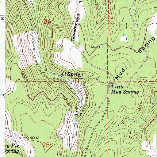 Topographic Map of Al Spring, WA