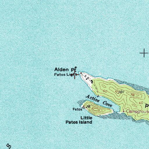 Topographic Map of Alden Point, WA
