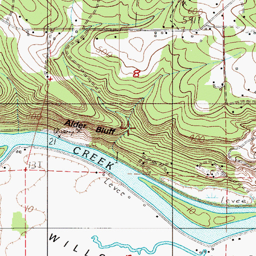 Topographic Map of Alder Bluff, WA
