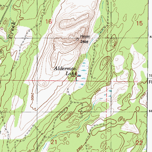 Topographic Map of Alderman Lake, WA