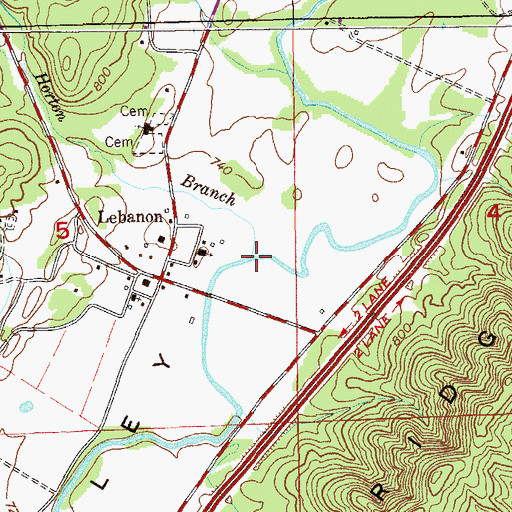 Topographic Map of Horton Branch, AL