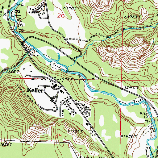 Topographic Map of Alice Creek, WA