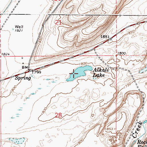 Topographic Map of Alkali Lake, WA