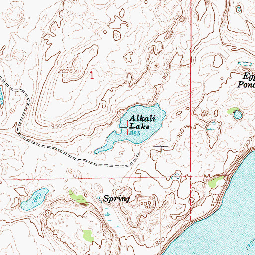 Topographic Map of Alkali Lake, WA