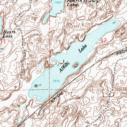 Topographic Map of Alkali Lake, WA