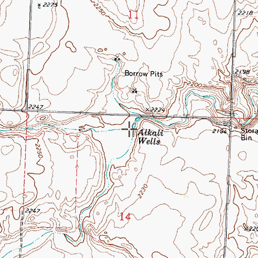 Topographic Map of Alkali Wells, WA