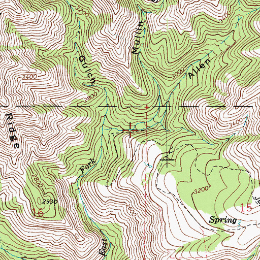 Topographic Map of Allen Gulch, WA