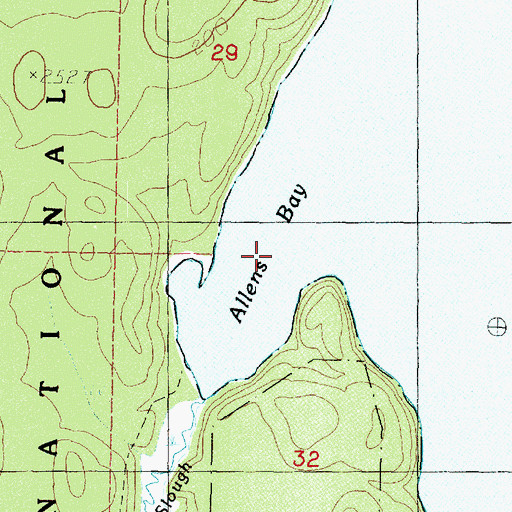 Topographic Map of Allens Bay, WA