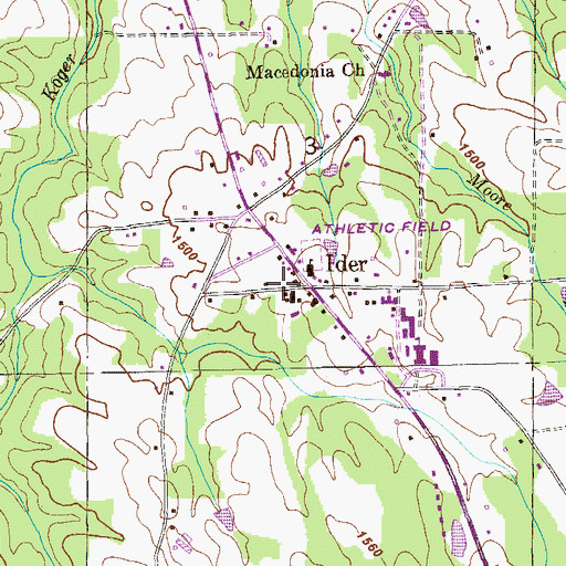 Topographic Map of Ider, AL