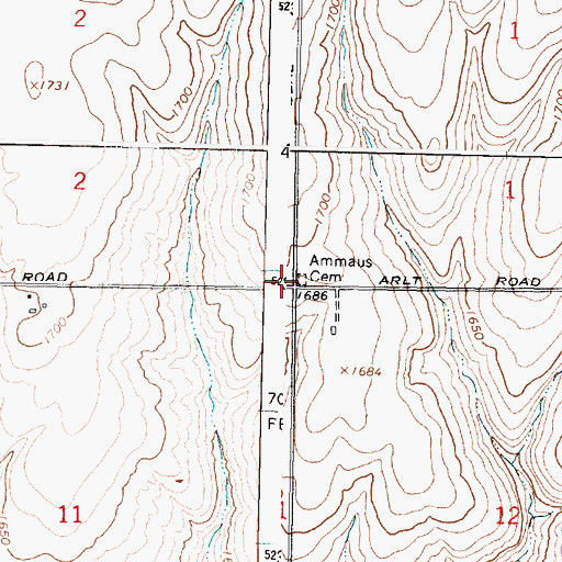 Topographic Map of Ammaus Cemetery, WA