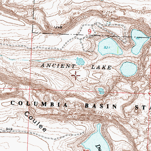 Topographic Map of Ancient Lake, WA