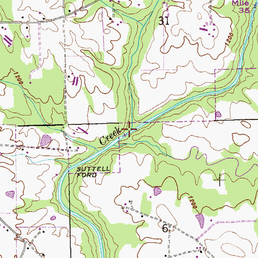 Topographic Map of Ivy Creek, AL