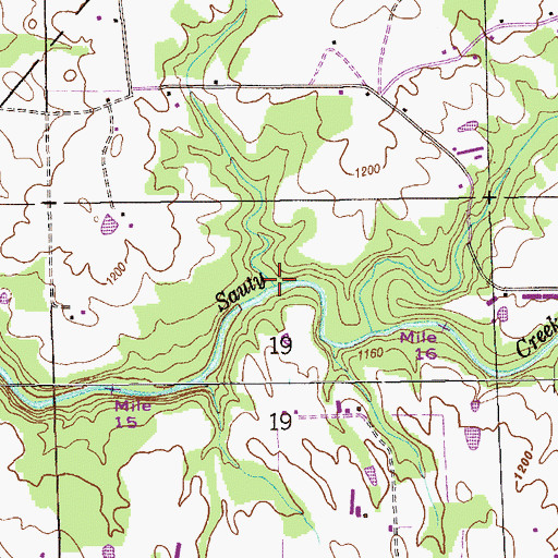 Topographic Map of Jackie Branch, AL