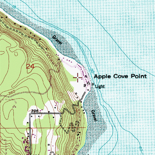 Topographic Map of Apple Cove Point, WA