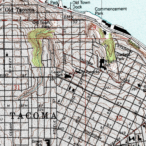 Topographic Map of Saint Patrick School, WA
