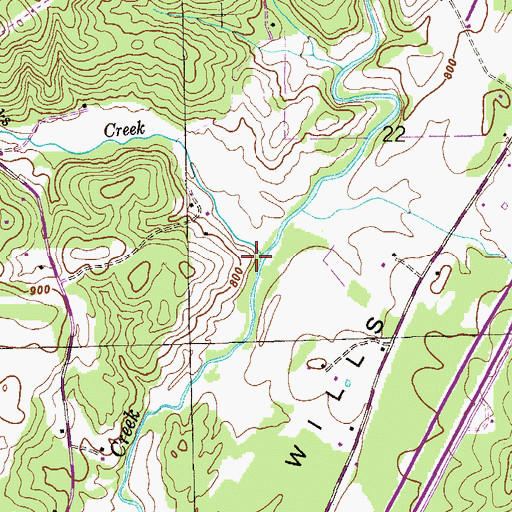 Topographic Map of Jacks Creek, AL