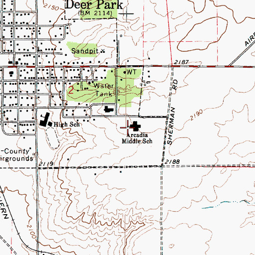 Topographic Map of Arcadia Elementary School, WA