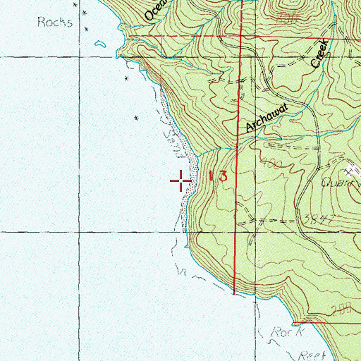 Topographic Map of Archawat, WA
