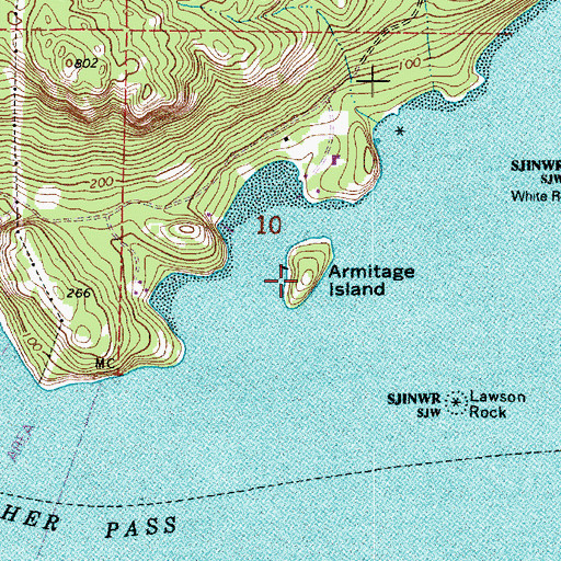Topographic Map of Armitage Island, WA