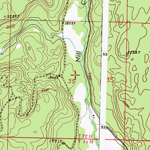 Topographic Map of Armstrong Creek, WA