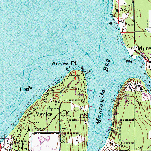 Topographic Map of Arrow Point, WA