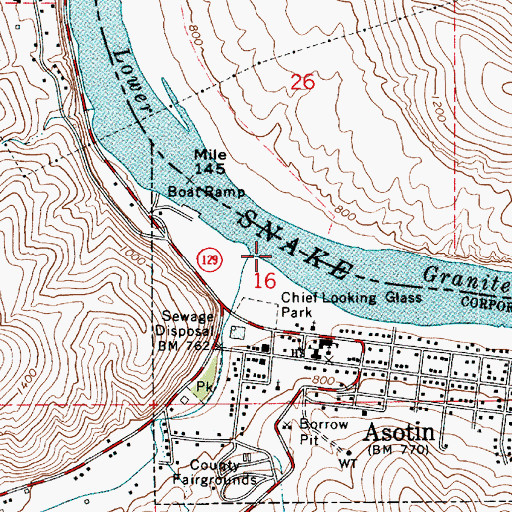 Topographic Map of Asotin Creek, WA