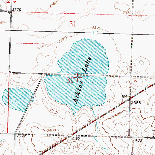 Topographic Map of Atkins Lake, WA